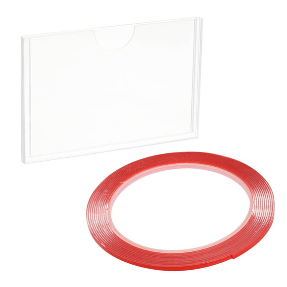 Paper size 120x80mm 20pcs/lot Price Card Tag Label Counter Top Stand with 3M Adhesive Tape Wall Mount Acrylic Sign Holder 